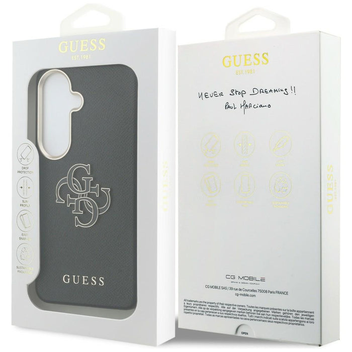 Guess Grained Big 4G Metal Logo case for Samsung Galaxy S26 - black