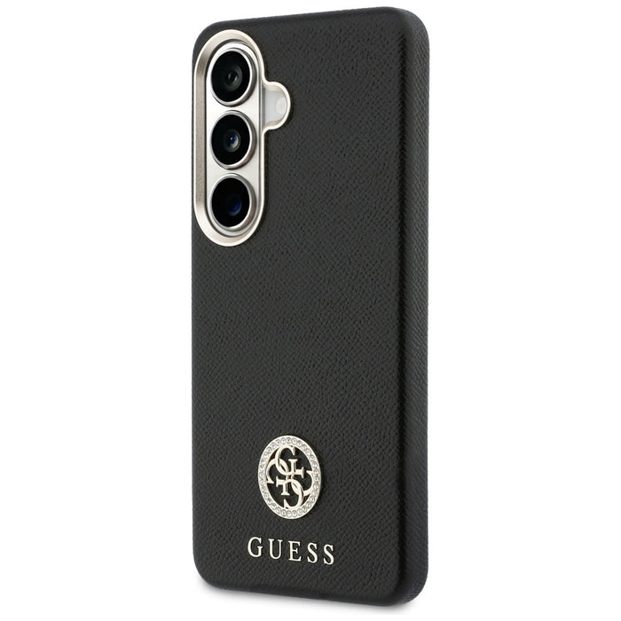 Guess Rhinestone Round Logo MagSafe Case for Samsung Galaxy S26 - Black