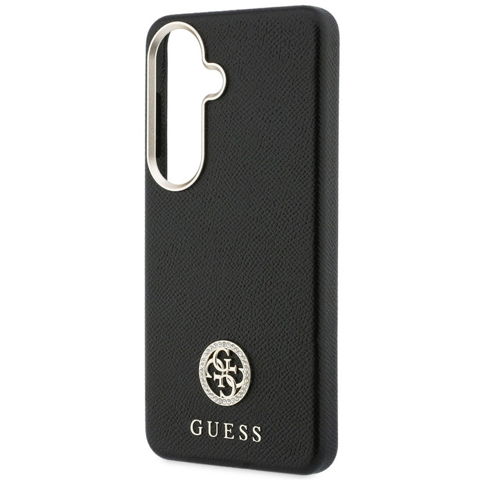 Guess Rhinestone Round Logo MagSafe Case for Samsung Galaxy S26 - Black
