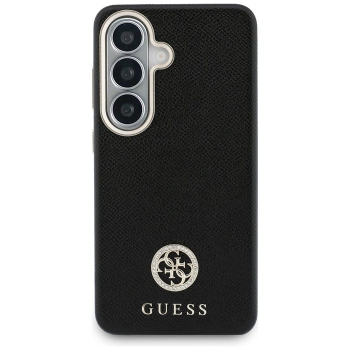 Guess Rhinestone Round Logo MagSafe Case for Samsung Galaxy S26 - Black