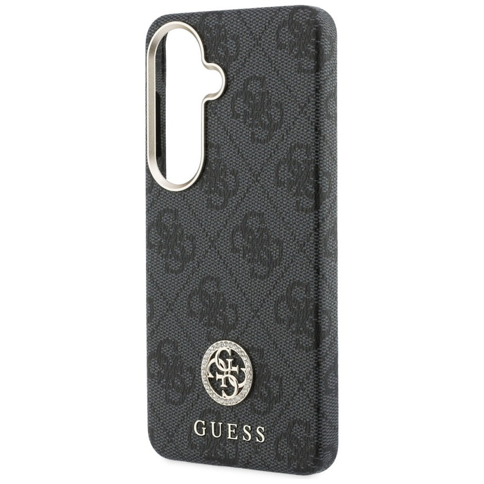 Guess 4G Rhinestone Round Logo MagSafe Case for Samsung Galaxy S26+ - Black