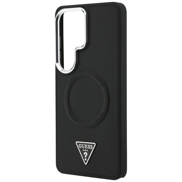 Guess Embossed Ring Triangle Logo MagSafe Case for Samsung Galaxy S26 Ultra - Black