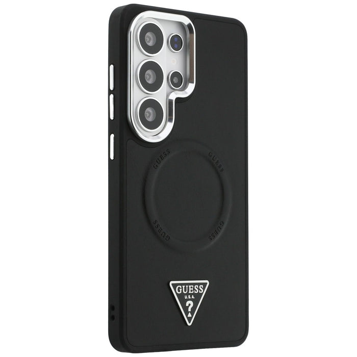Guess Embossed Ring Triangle Logo MagSafe Case for Samsung Galaxy S26 Ultra - Black