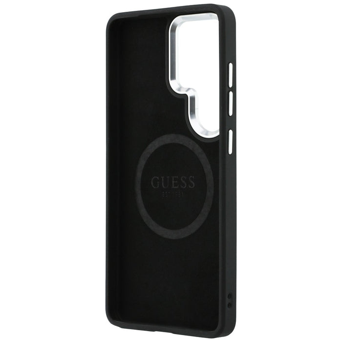 Guess Embossed Ring Triangle Logo MagSafe Case for Samsung Galaxy S26 Ultra - Black