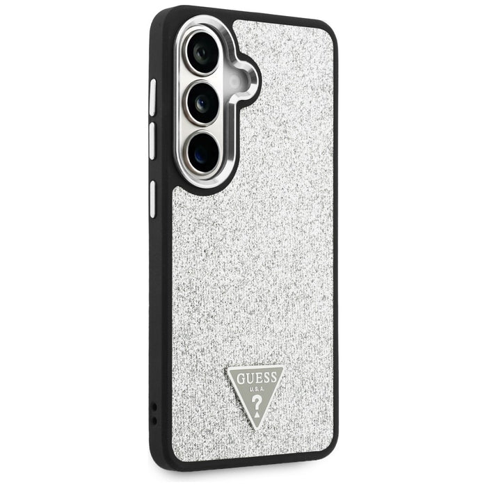 Guess Fixed Glitter Triangle MagSafe case for Samsung Galaxy S26+ - silver