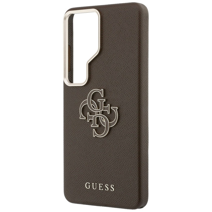Guess Grained Big 4G Metal Logo Case for Samsung Galaxy S26 Ultra - Brown