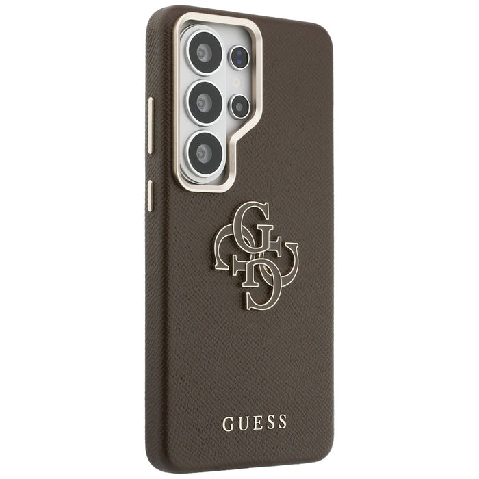 Guess Grained Big 4G Metal Logo Case for Samsung Galaxy S26 Ultra - Brown