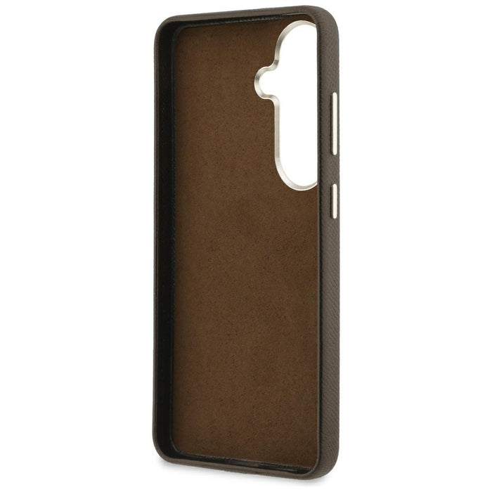 Guess Grained Big 4G Metal Logo Case for Samsung Galaxy S26+ - Brown
