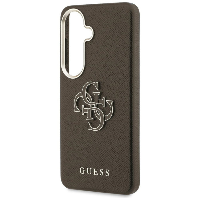 Guess Grained Big 4G Metal Logo Case for Samsung Galaxy S26+ - Brown