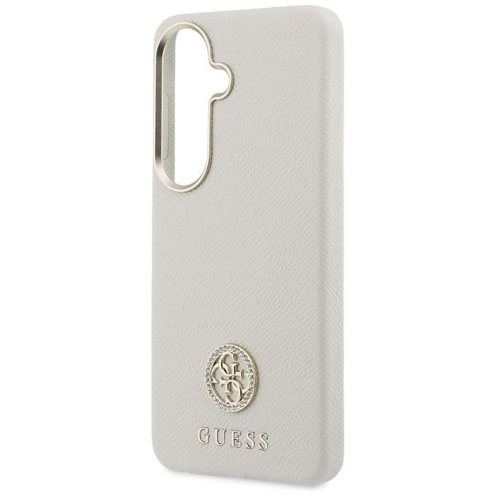 Guess Rhinestone Round Logo MagSafe Case for Samsung Galaxy S26 - Beige