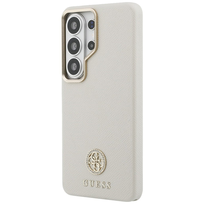 Guess Rhinestone Round Logo MagSafe Case for Samsung Galaxy S26 Ultra - Beige