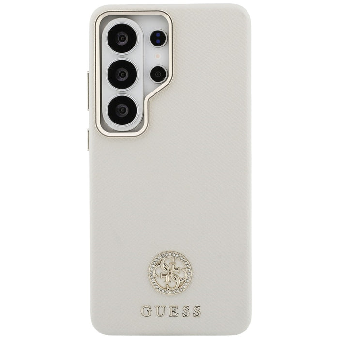 Guess Rhinestone Round Logo MagSafe Case for Samsung Galaxy S26 Ultra - Beige