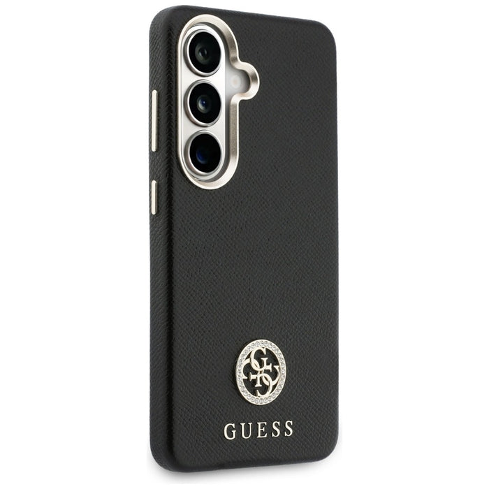 Guess Rhinestone Round Logo MagSafe Case for Samsung Galaxy S26+ - Black