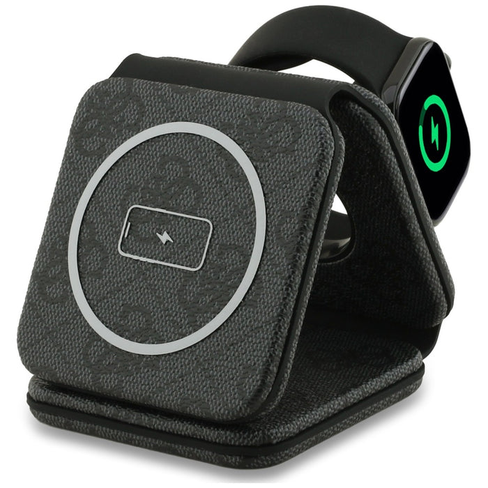 Guess 4G 3-in-1 15W MagSafe Wireless Charger - Black