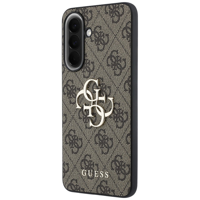 Guess Leather 4G Metal Logo Case for Samsung Galaxy A37 5G - Brown