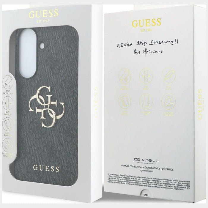 Guess Leather 4G Metal Logo Case for Samsung Galaxy A37 5G - Black