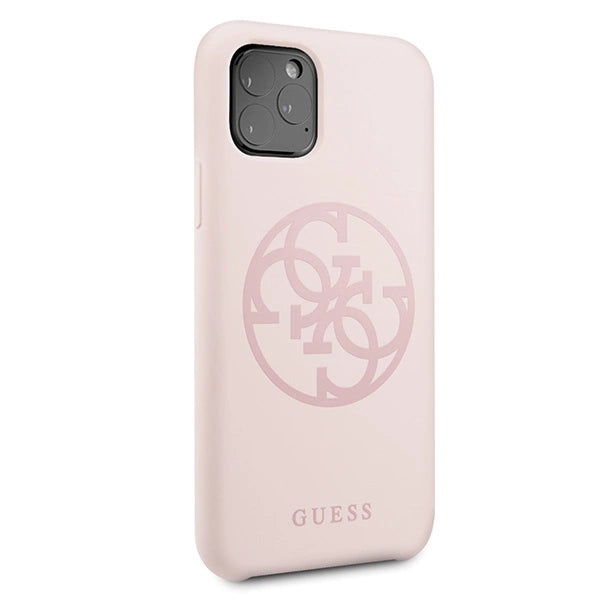 Guess GUHCN58LS4GLP iPhone 11 Pro light pink/light pink hard case Silicone 4G Tone On Tone