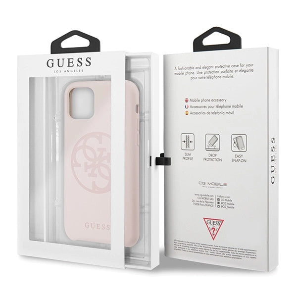 Guess GUHCN58LS4GLP iPhone 11 Pro light pink/light pink hard case Silicone 4G Tone On Tone