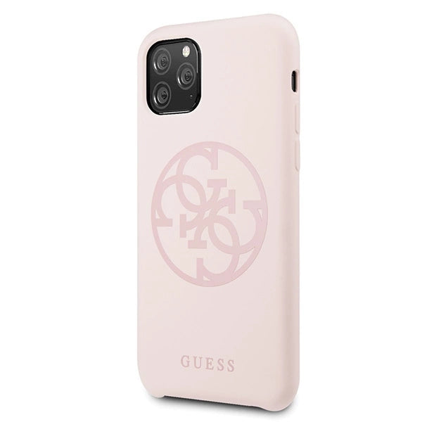 Guess GUHCN58LS4GLP iPhone 11 Pro light pink/light pink hard case Silicone 4G Tone On Tone