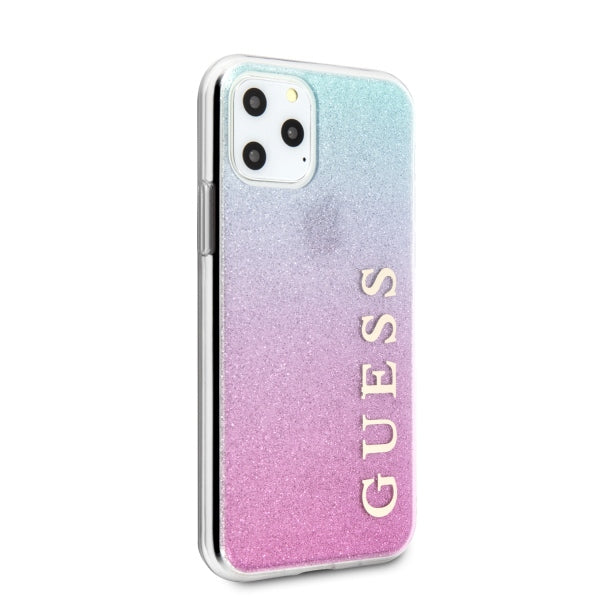Guess GUHCN58PCUGLPBL iPhone 11 Pro rose blue/pink blue hard case Glitter Gradient