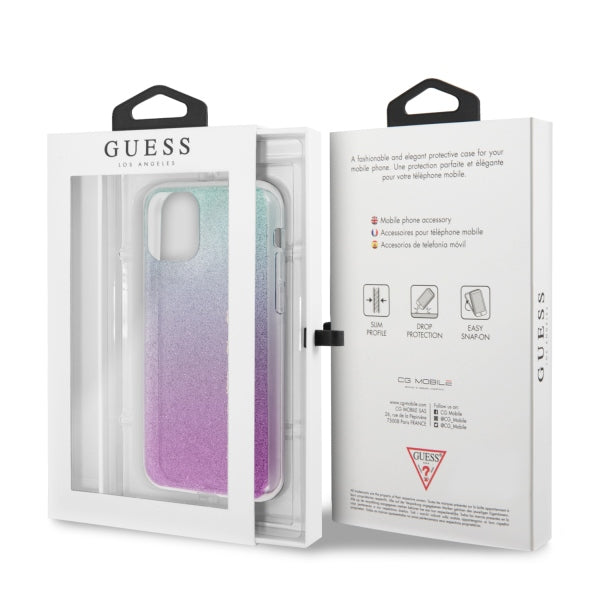 Guess GUHCN65PCUGLPBL iPhone 11 Pro Max rose blue/pink blue hard case Glitter Gradient