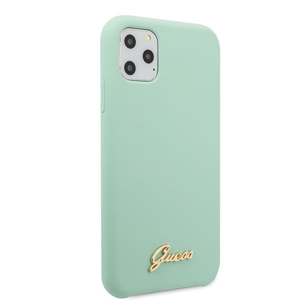 Guess GUHCN65LSLMGG iPhone 11 Pro Max green/green hard case Silicone Vintage Gold Logo