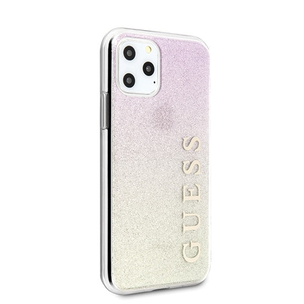 Guess GUHCN65PCUGLGPI iPhone 11 Pro Max rose gold/gold pink hard case Gradient Glitter