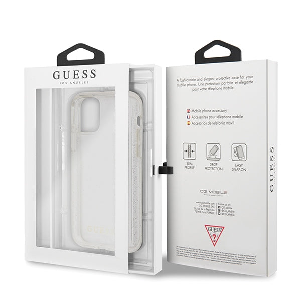 Guess GUHCN58PCGLSI iPhone 11 Pro silver/silver hard case Glitter