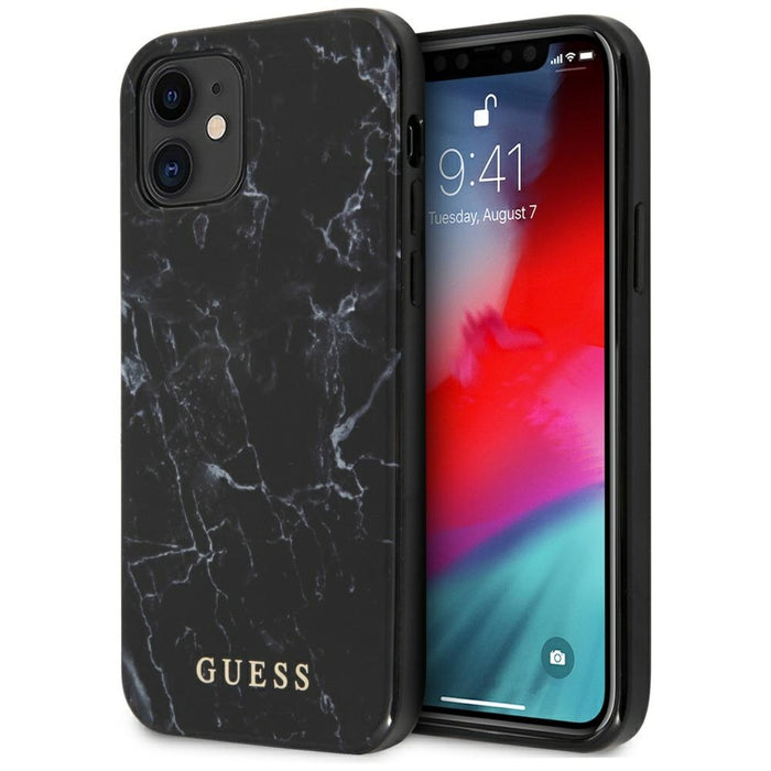 Guess Marble Case for iPhone 12 mini - Black