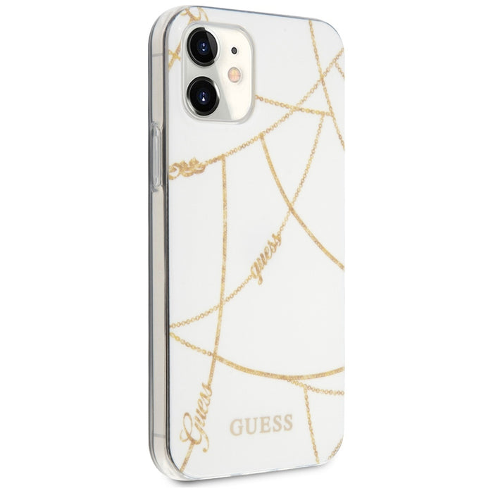Guess GUHCP12SPCUCHWH iPhone 12 mini 5.4&quot; white/white hardcase Gold Chain Collection