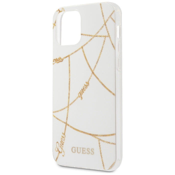 Guess GUHCP12SPCUCHWH iPhone 12 mini 5.4&quot; white/white hardcase Gold Chain Collection