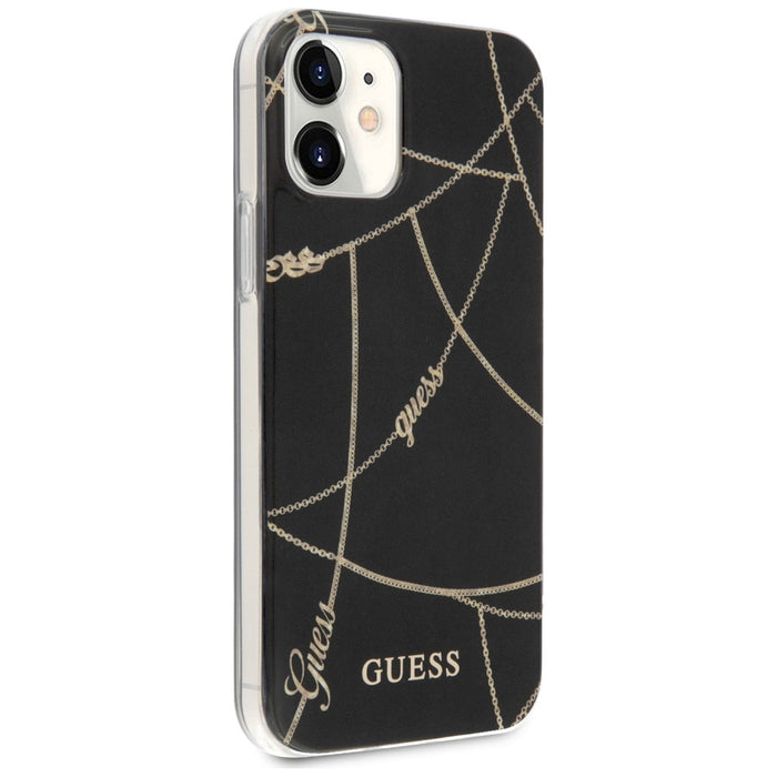 Guess GUHCP12SPCUCHBK iPhone 12 mini 5.4&quot; black/black hardcase Gold Chain Collection
