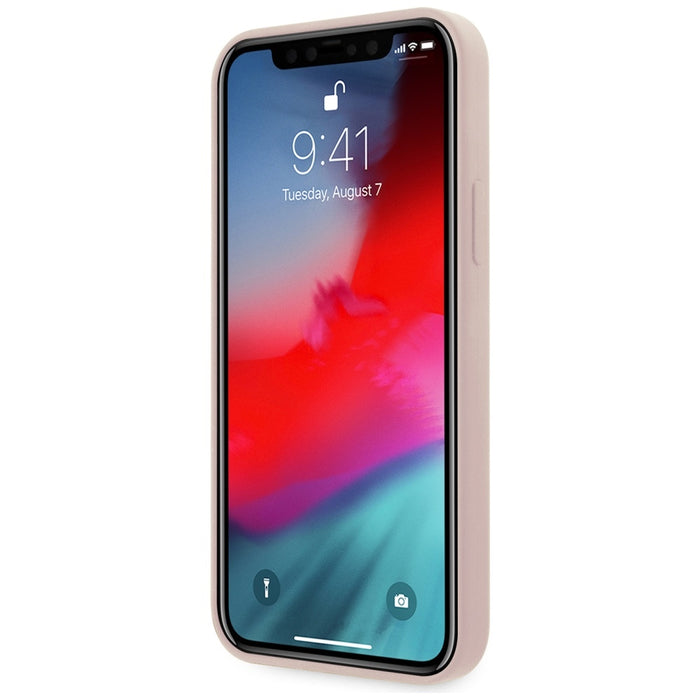 Guess GUHCP12SLSLMGLP iPhone 12 mini 5.4" light pink/light pink hardcase Silicone Script Gold Logo