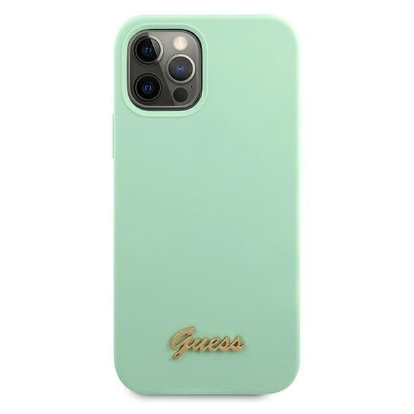 Guess Metal Logo Script Case for iPhone 12 Pro Max 6.7" - Green