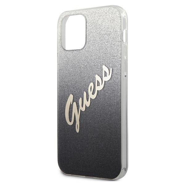 Guess GUHCP12LPCUGLSBK iPhone 12 Pro Max 6.7&quot; black/black hardcase Glitter Gradient Script