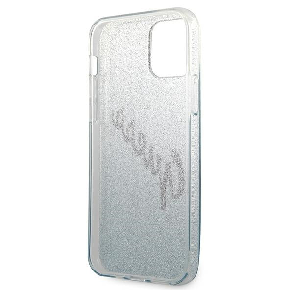 Guess GUHCP12LPCUGLSBL iPhone 12 Pro Max 6.7&quot; blue/blue hardcase Glitter Gradient Script