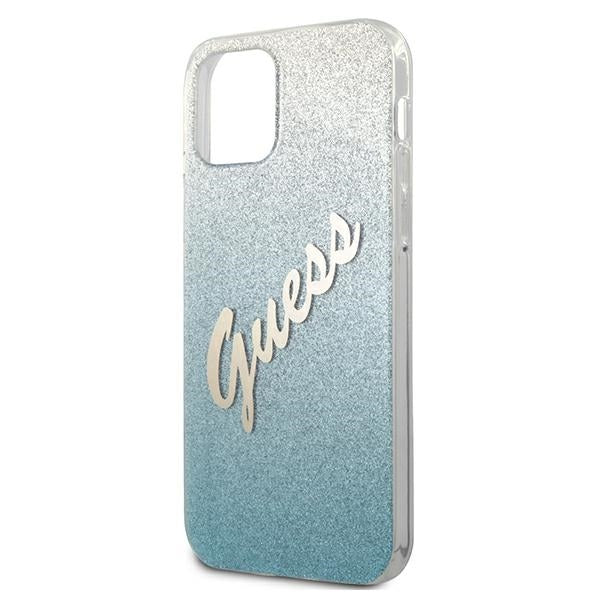 Guess GUHCP12LPCUGLSBL iPhone 12 Pro Max 6.7" blue/blue hardcase Glitter Gradient Script