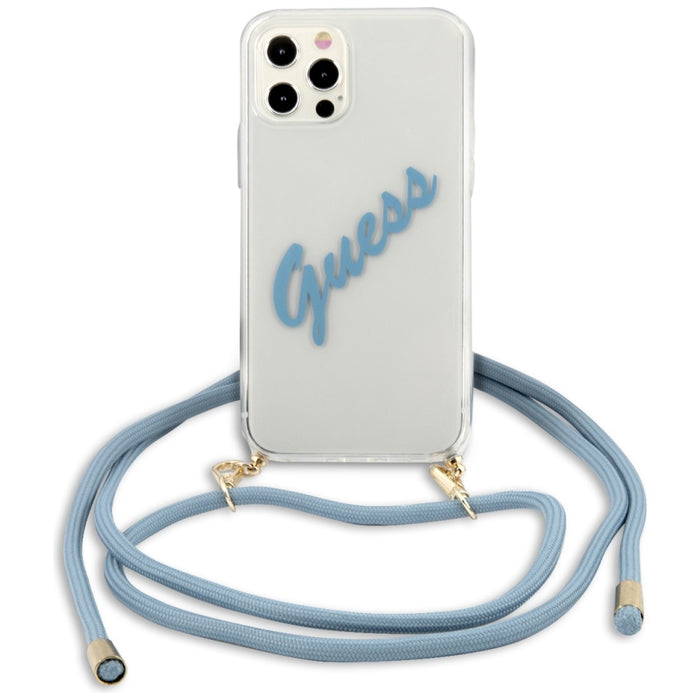 Guess GUHCP12MCRTVSBL iPhone 12/12 Pro 6.1" blue/blue hardcase Script Vintage