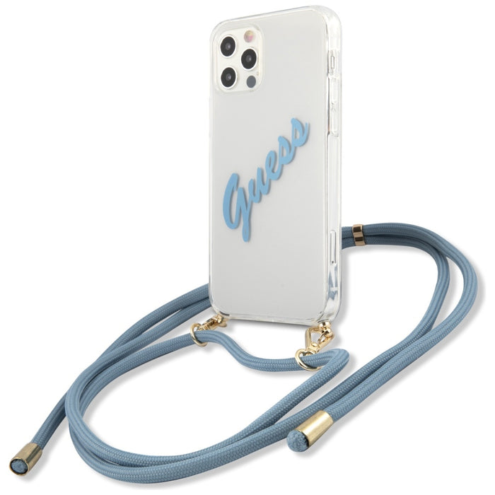 Guess GUHCP12MCRTVSBL iPhone 12/12 Pro 6.1" blue/blue hardcase Script Vintage