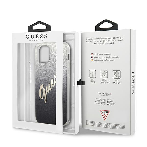 Guess GUHCP12SPCUGLSBK iPhone 12 mini 5.4&quot; black/black hardcase Glitter Gradient Script