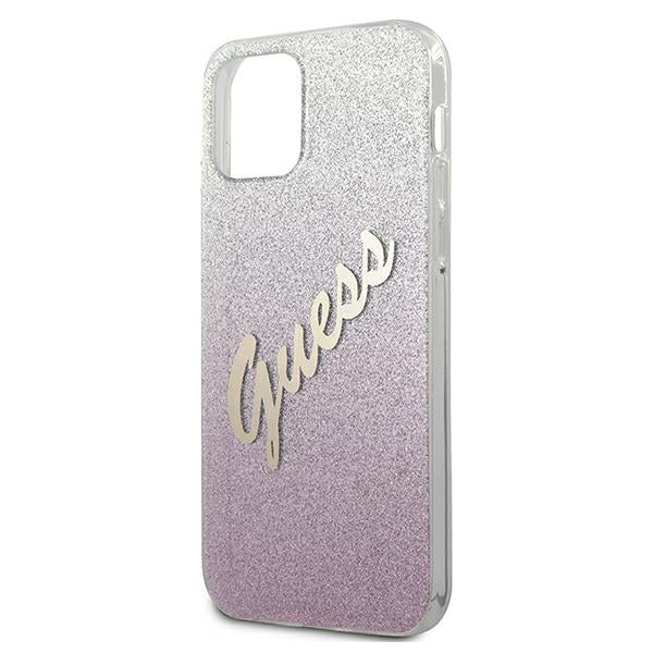Guess GUHCP12SPCUGLSPI iPhone 12 mini 5.4&quot; pink/pink hardcase Glitter Gradient Script