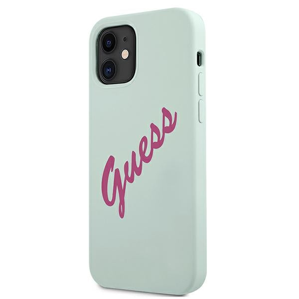 Guess GUHCP12SLSVSBF iPhone 12 mini 5.4&quot; blue fuchsia/blue fuschia hardcase Silicone Vintage