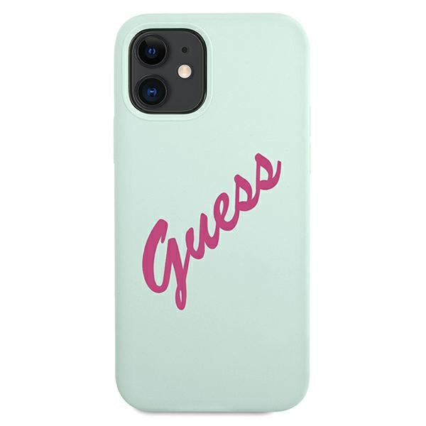 Guess GUHCP12SLSVSBF iPhone 12 mini 5.4" blue fuchsia/blue fuschia hardcase Silicone Vintage