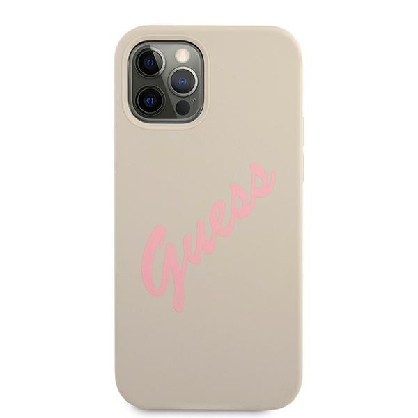 Guess GUHCP12LLSVSGP iPhone 12 Pro Max 6.7" gray pink/grey pink hardcase Silicone Vintage