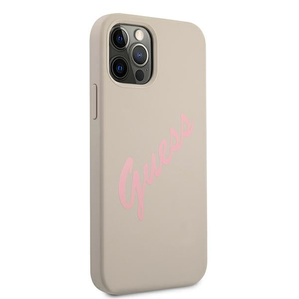 Guess GUHCP12LLSVSGP iPhone 12 Pro Max 6.7" gray pink/grey pink hardcase Silicone Vintage
