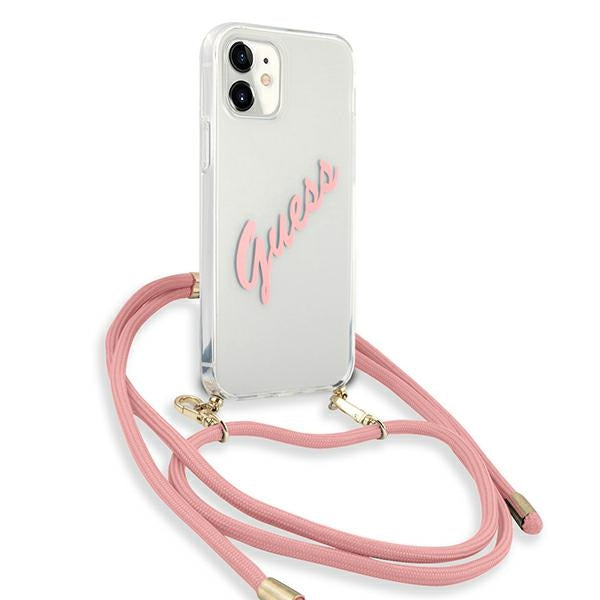 Guess GUHCP12SCRTVSPI iPhone 12 mini 5.4&quot; pink/pink hardcase Script Vintage