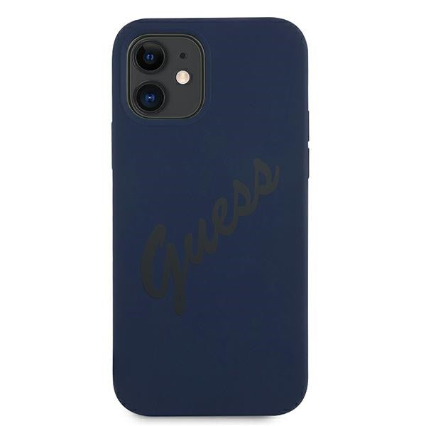 Guess GUHCP12SLSVSBL iPhone 12 mini 5.4&quot; blue/blue hardcase Script Vintage