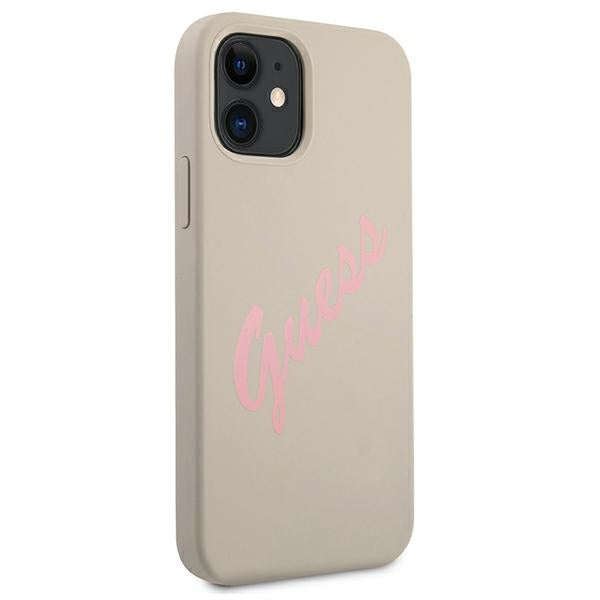 Guess GUHCP12SLSVSGP iPhone 12 mini 5.4&quot; gray pink/grey pink hardcase Silicone Vintage