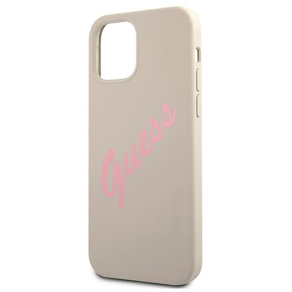 Guess GUHCP12SLSVSGP iPhone 12 mini 5.4" gray pink/grey pink hardcase Silicone Vintage