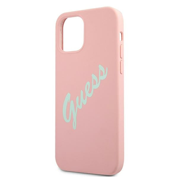 Guess GUHCP12SLSVSPG iPhone 12 mini 5.4&quot; rose green/green pink hardcase Silicone Vintage